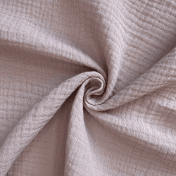 Ткань Муслин Жатый, цвет Пыльно-Розовый (на отрез)  в Новотроицке