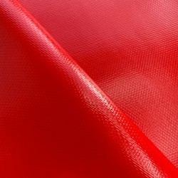 Ткань ПВХ 600 гр/м2 плотная, Красный (Ширина 150см), на отрез  в Новотроицке