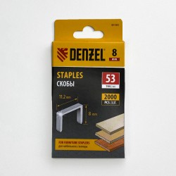 Denzel Скобы, 8 мм, для мебельного степлера, тип 53, 2000 шт.  в Новотроицке