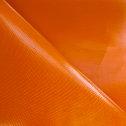 Ткань ПВХ 450 гр/м2, Оранжевый (Ширина 160см), на отрез  в Новотроицке