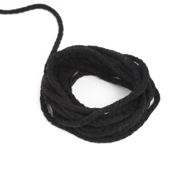 Шнур для одежды тип 2,  Чёрный (плетено-вязаный/полиэфир)  в Новотроицке